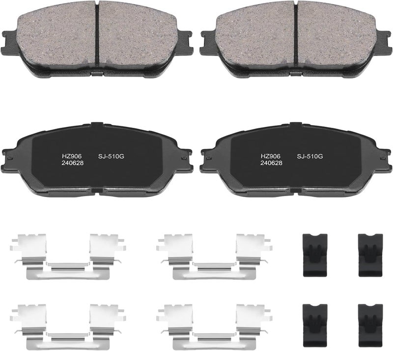 SUPLABEL HZ906 Front Disc Brake Pad Set Compatible with 2006 Toyota Sienna - Image 1